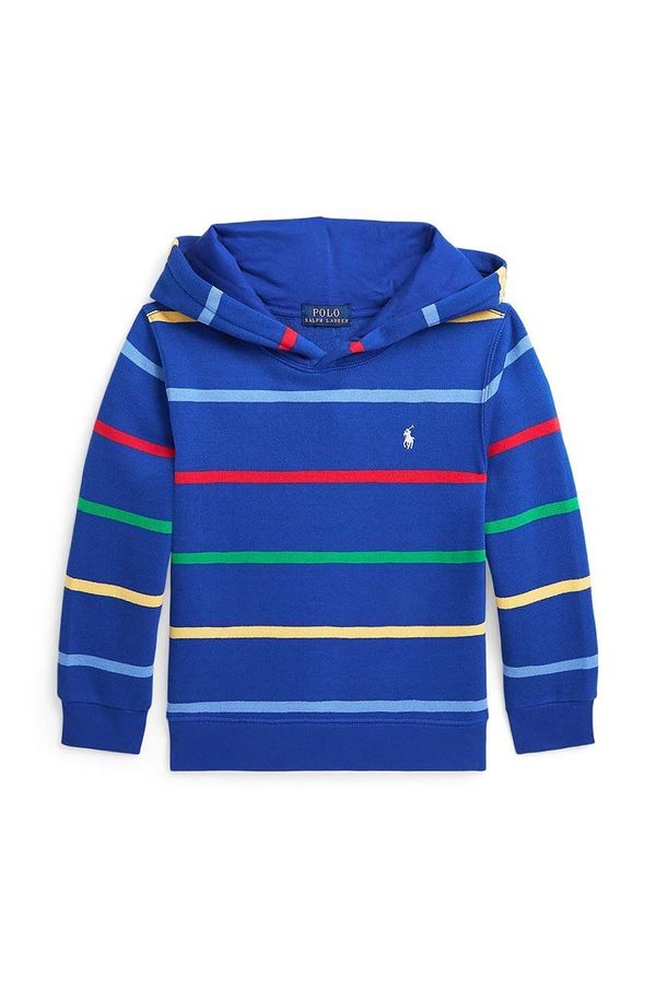 Polo Ralph Lauren Otroški pulover Polo Ralph Lauren mornarsko modra barva, s kapuco