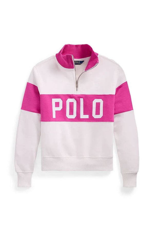 Polo Ralph Lauren Otroški pulover Polo Ralph Lauren roza barva, 313957302001