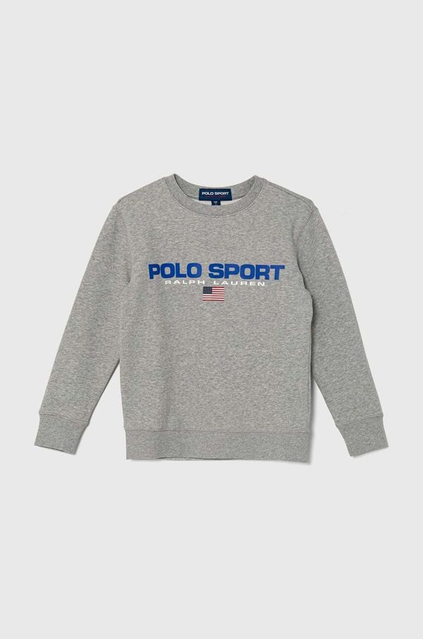 Polo Ralph Lauren Otroški pulover Polo Ralph Lauren siva barva