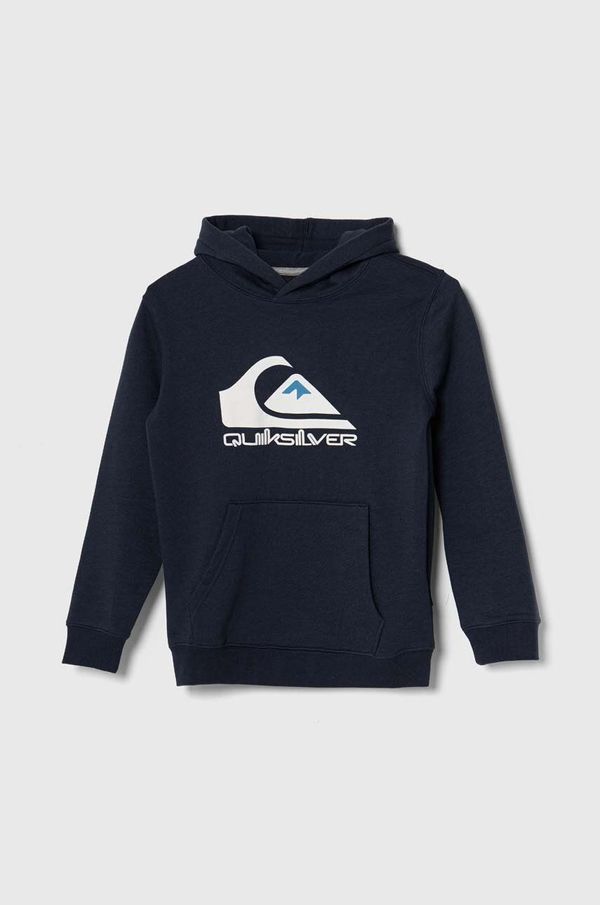 Quiksilver Otroški pulover Quiksilver BIG LOGO mornarsko modra barva, s kapuco