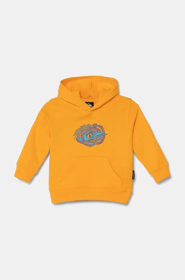 Quiksilver Otroški pulover Quiksilver GRAPHIC HOODIE oranžna barva, s kapuco, AQKFT03044