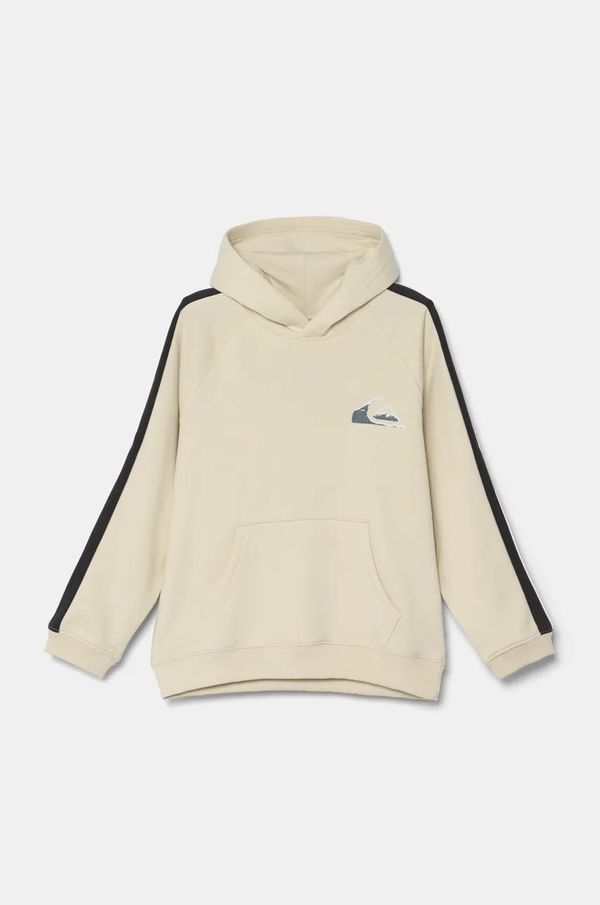 Quiksilver Otroški pulover Quiksilver GRAYLING HOODIE bež barva, s kapuco, EQBFT03894