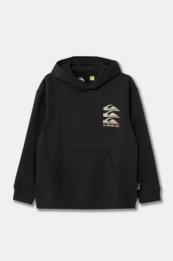 Quiksilver Otroški pulover Quiksilver SCREEN HOODIE siva barva, s kapuco, EQBFT03896