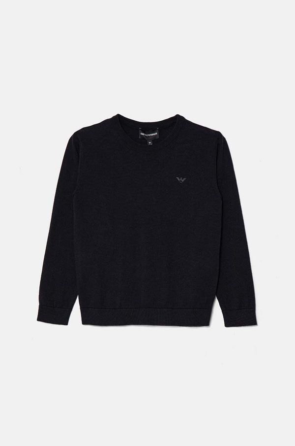 Emporio Armani Otroški pulover s primesjo volne Emporio Armani mornarsko modra barva, 8N4MA1 4M16Z