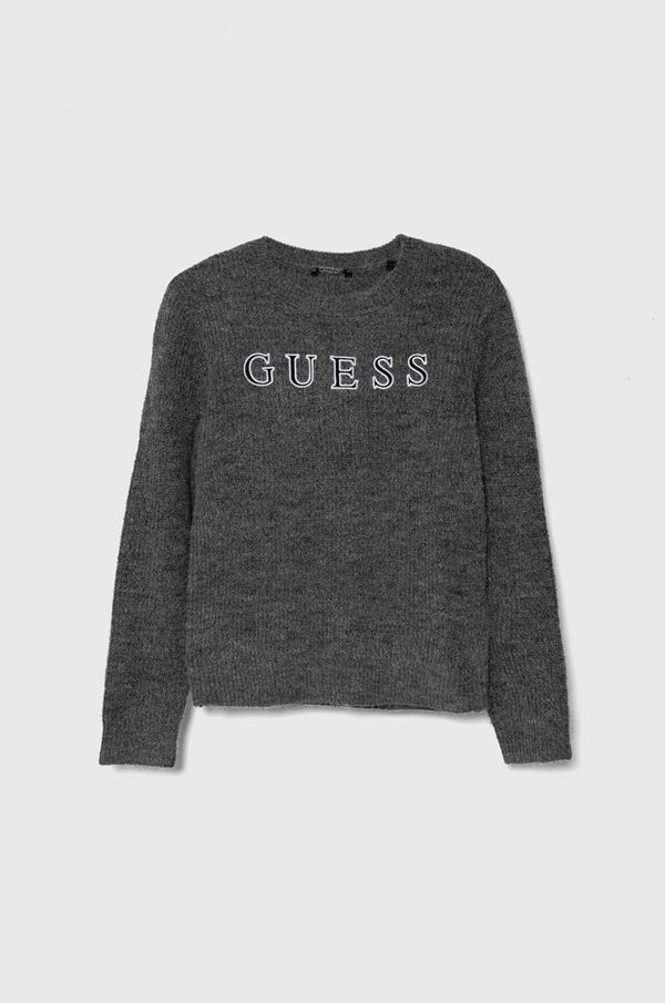 Guess Otroški pulover s primesjo volne Guess siva barva