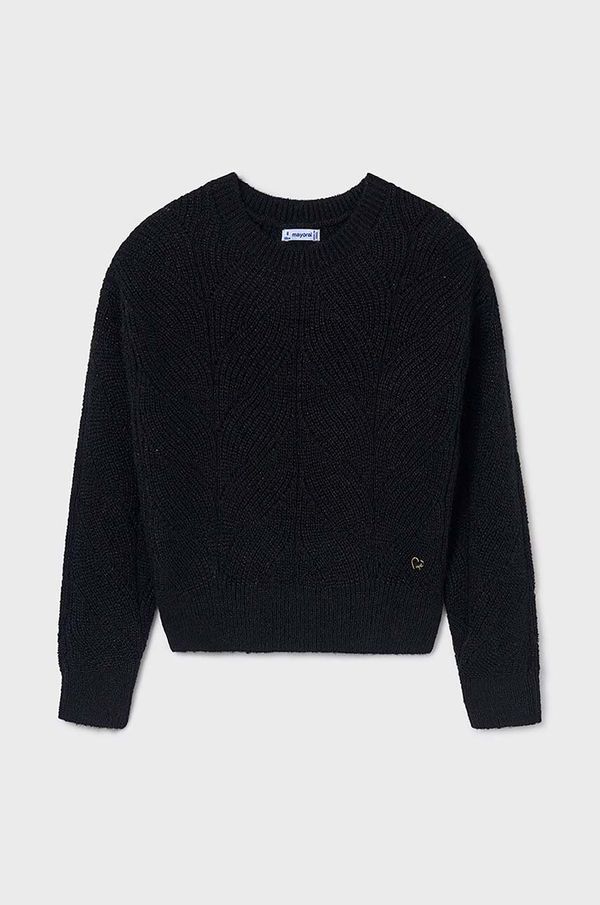 Mayoral Otroški pulover s primesjo volne Mayoral črna barva, 7303