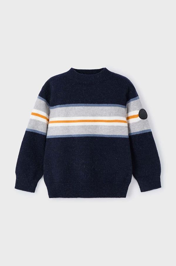Mayoral Otroški pulover s primesjo volne Mayoral mornarsko modra barva, 4334