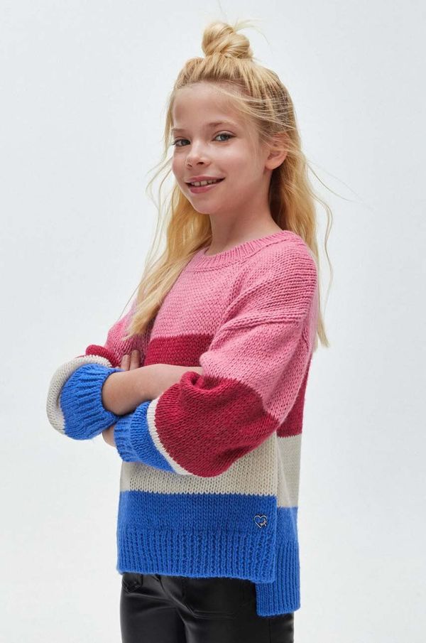 Mayoral Otroški pulover s primesjo volne Mayoral vijolična barva