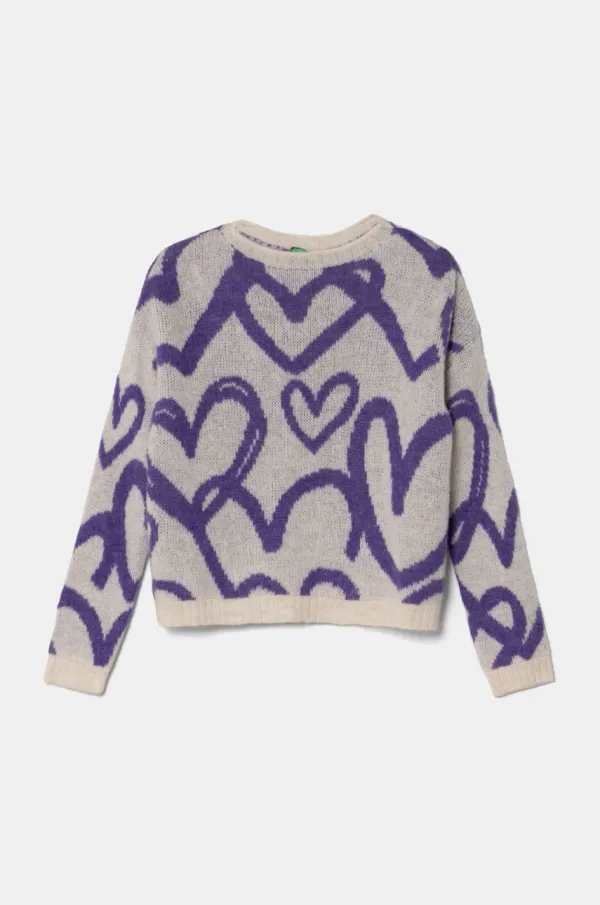 United Colors of Benetton Otroški pulover s primesjo volne United Colors of Benetton bež barva, 106QQ107Q