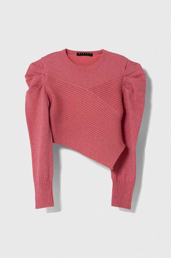 Sisley Otroški pulover Sisley roza barva