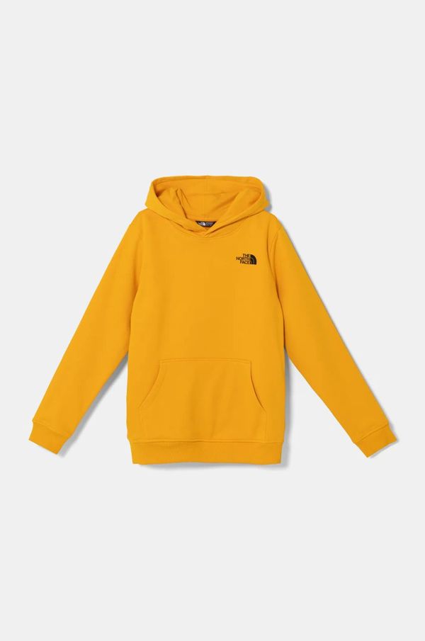 The North Face Otroški pulover The North Face REDBOX REGULAR P/O HOODIE rumena barva, s kapuco, NF0A89H956P1