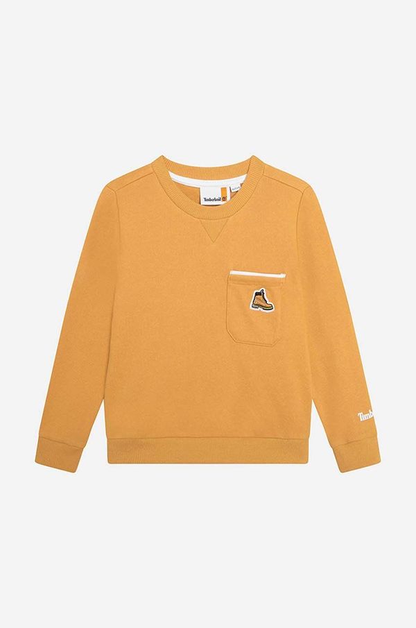 Timberland Otroški pulover Timberland Sweatshirt oranžna barva