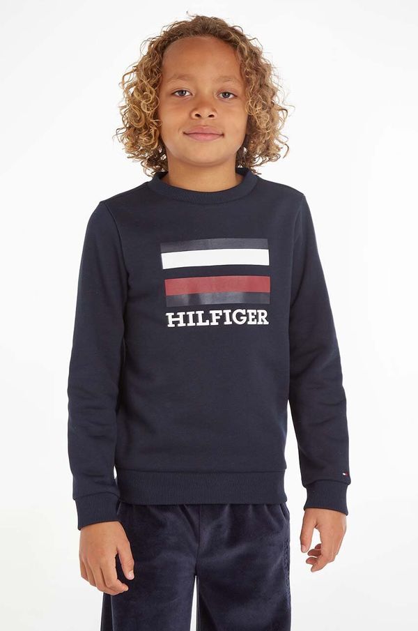 Tommy Hilfiger Otroški pulover Tommy Hilfiger mornarsko modra barva