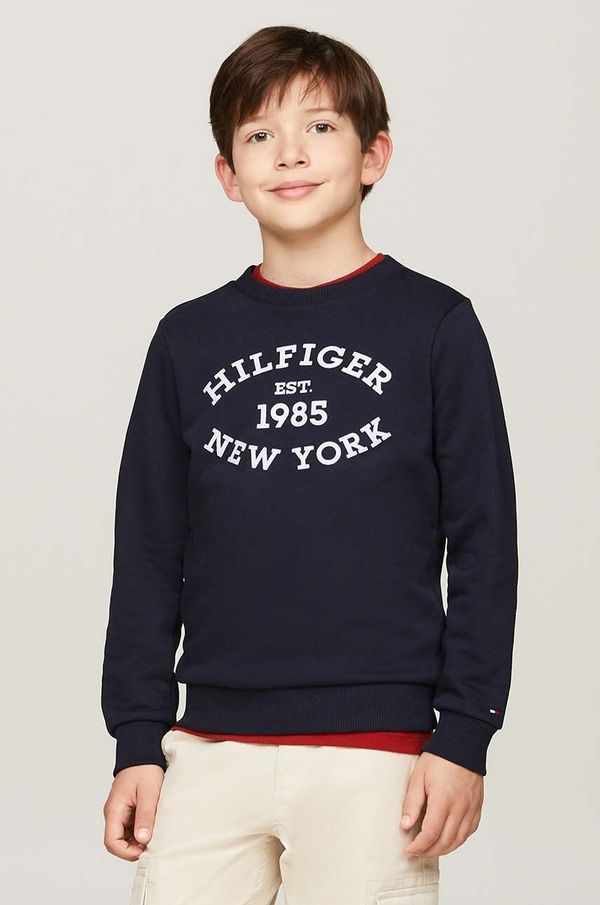 Tommy Hilfiger Otroški pulover Tommy Hilfiger mornarsko modra barva, KB0KB09048