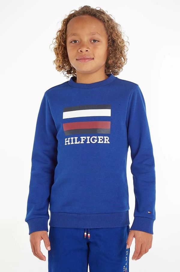 Tommy Hilfiger Otroški pulover Tommy Hilfiger mornarsko modra barva