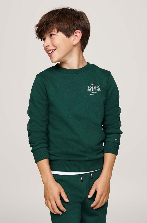 Tommy Hilfiger Otroški pulover Tommy Hilfiger zelena barva, KB0KB09194