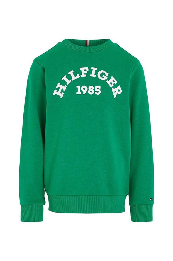Tommy Hilfiger Otroški pulover Tommy Hilfiger zelena barva