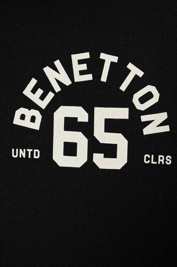 United Colors of Benetton Otroški pulover United Colors of Benetton črna barva, s kapuco, 3EB5C203U