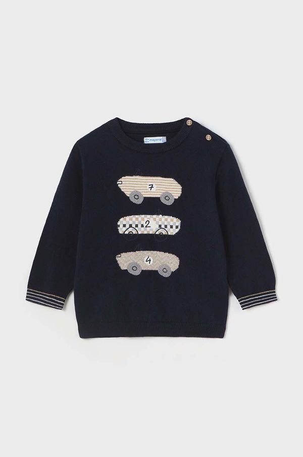 Mayoral Otroški pulover z mešanico volne Mayoral mornarsko modra barva, 2313