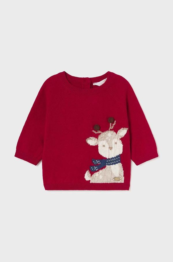 Mayoral Newborn Otroški pulover z mešanico volne Mayoral Newborn rdeča barva, 2306