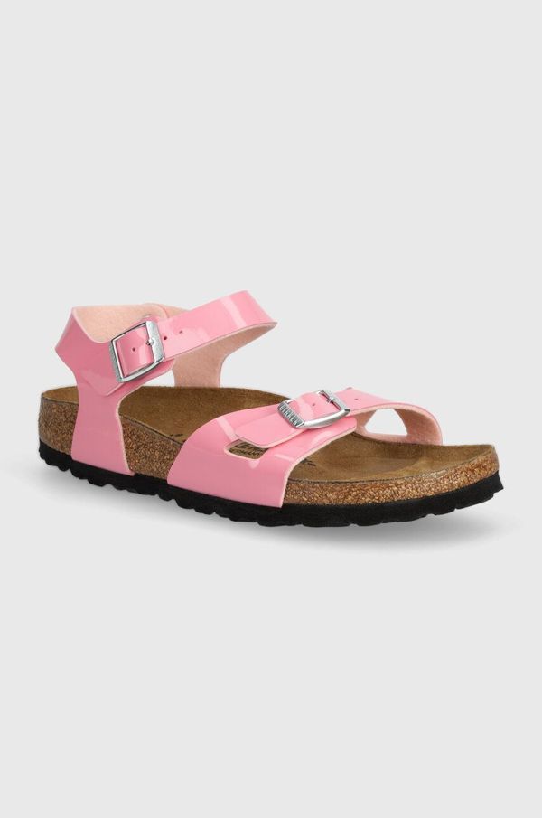 Birkenstock Otroški sandali Birkenstock Rio Kids BF Patent roza barva