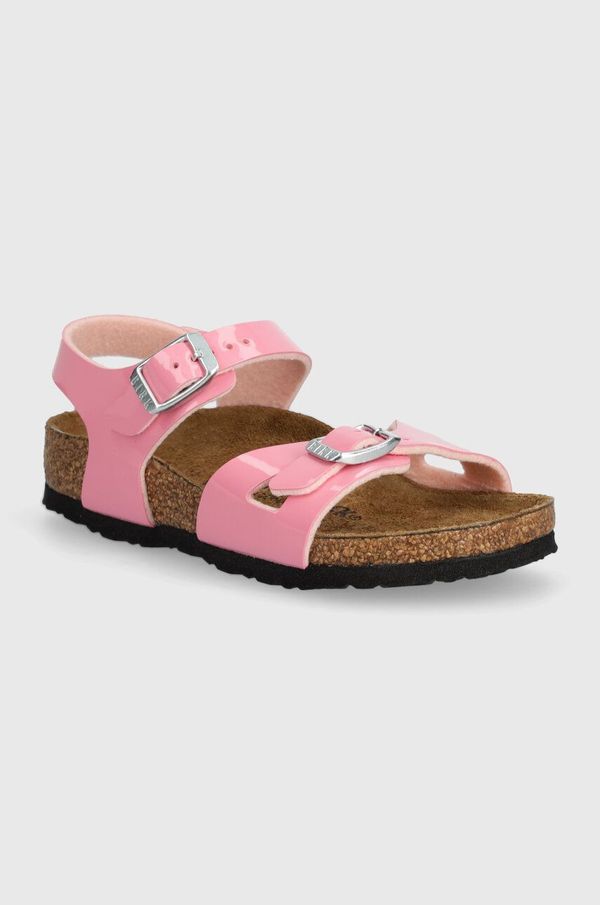 Birkenstock Otroški sandali Birkenstock Rio Kids BF Patent roza barva