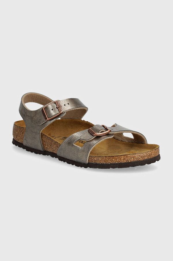 Birkenstock Otroški sandali Birkenstock Rio zlata barva, 1027921