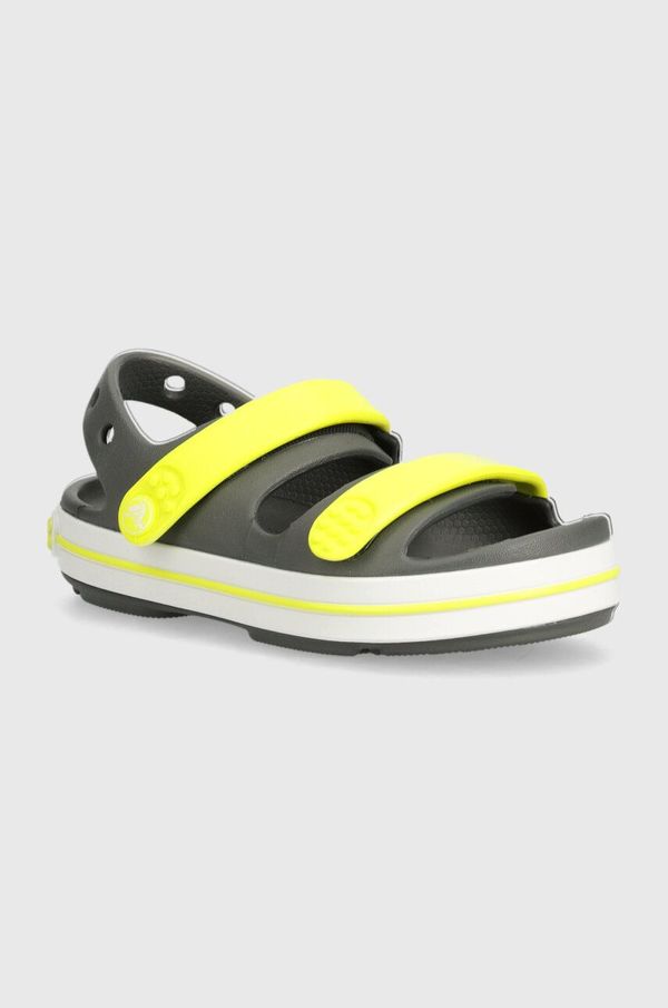 Crocs Otroški sandali Crocs Crocband Cruiser Sandal siva barva