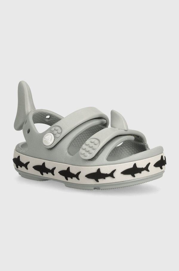 Crocs Otroški sandali Crocs Crocband Cruiser Shark SandalT siva barva