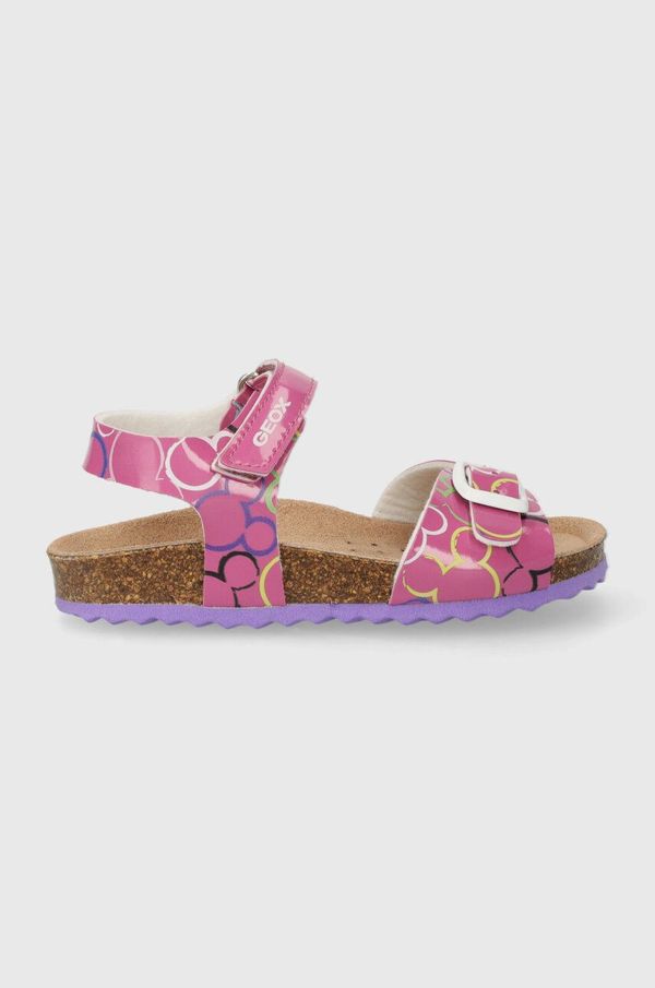 Geox Otroški sandali Geox ADRIEL roza barva