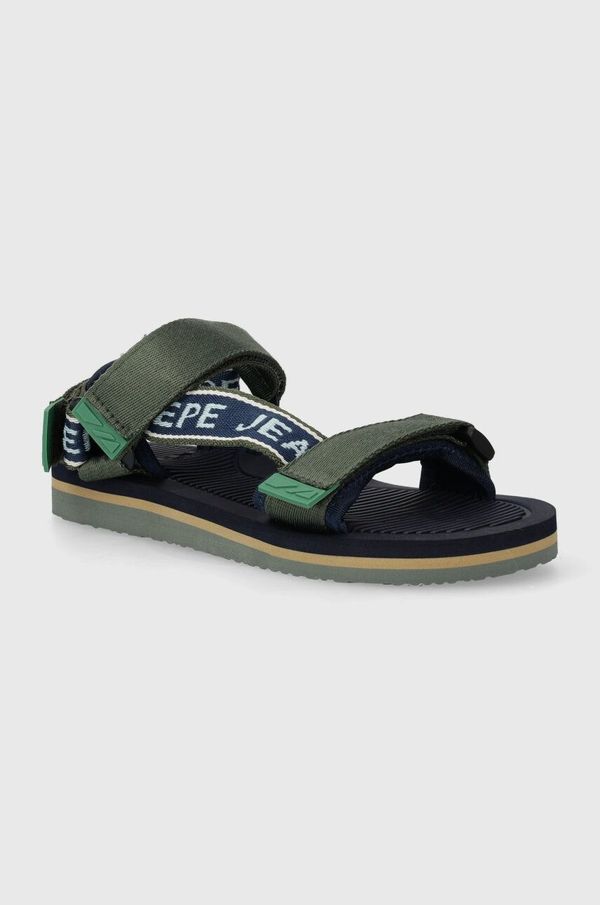 Pepe Jeans Otroški sandali Pepe Jeans POOL ONE B zelena barva