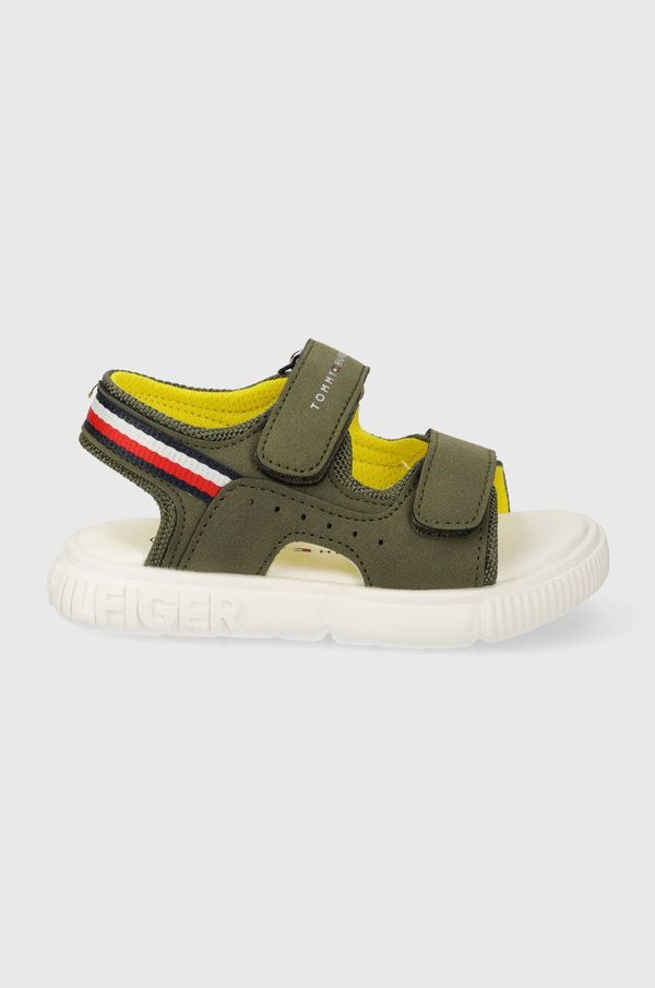 Tommy Hilfiger Otroški sandali Tommy Hilfiger zelena barva