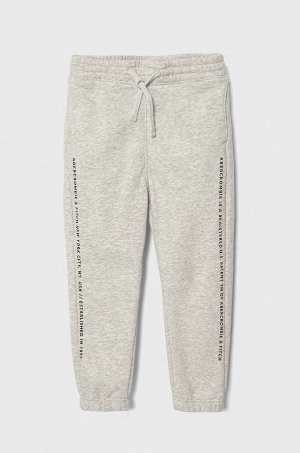 Abercrombie & Fitch Otroški spodnji del trenirke Abercrombie & Fitch siva barva