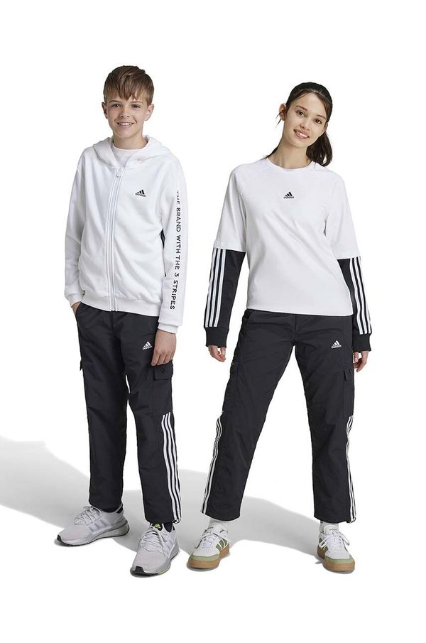 adidas Otroški spodnji del trenirke adidas JAM WV CRG PN črna barva, IV9455