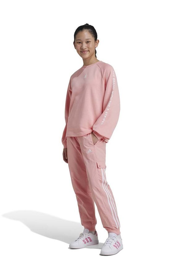 adidas Otroški spodnji del trenirke adidas JGAM PANT roza barva, IV7047