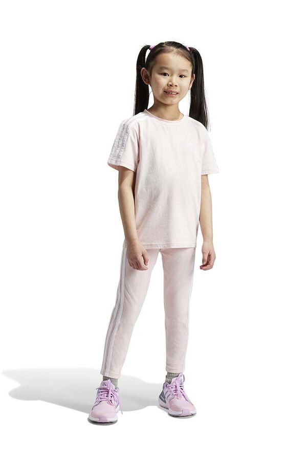 adidas Otroški spodnji del trenirke adidas LK 3S TIGHT roza barva, IX7356