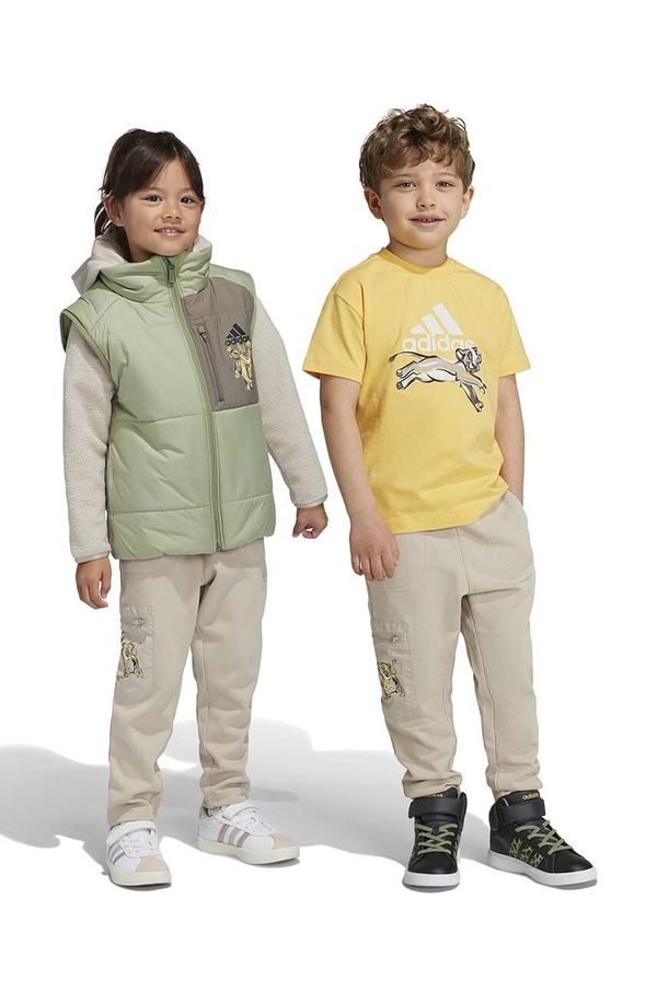 adidas Otroški spodnji del trenirke adidas LK DY LK PNT bež barva, IV9642