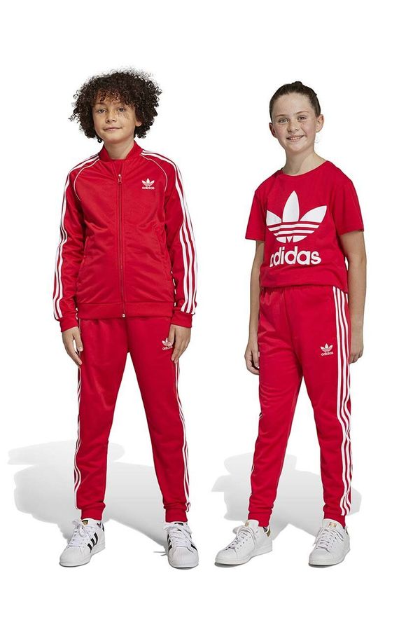 adidas Originals Otroški spodnji del trenirke adidas Originals rdeča barva
