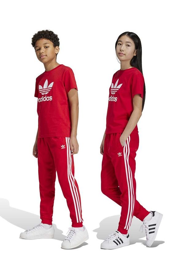 adidas Originals Otroški spodnji del trenirke adidas Originals SST TRACK PANTS rdeča barva, IX7631