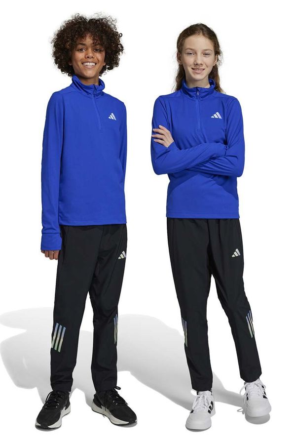 adidas Otroški spodnji del trenirke adidas U RUN WV črna barva