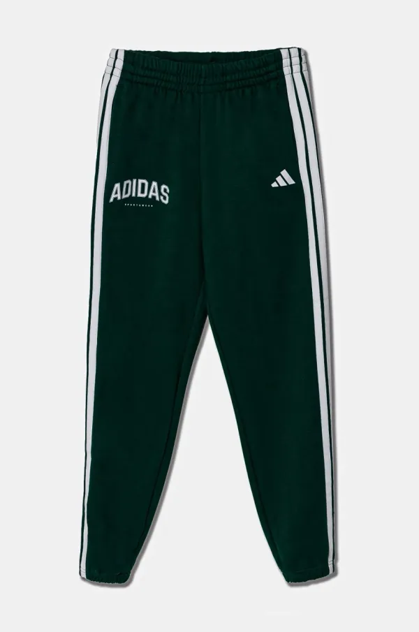 adidas Otroški spodnji del trenirke adidas zelena barva, JM2445