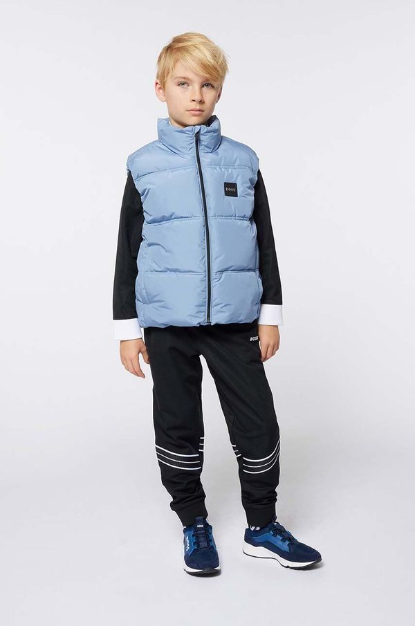 BOSS Otroški spodnji del trenirke BOSS črna barva, J51161