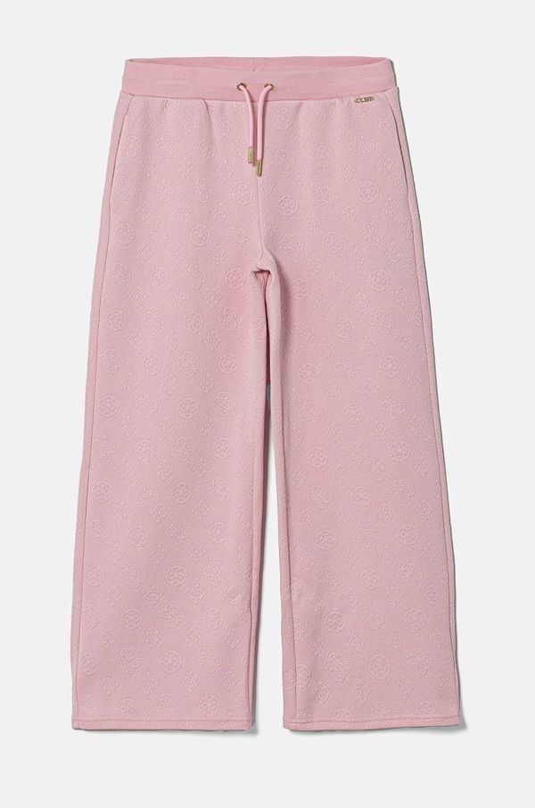 Guess Otroški spodnji del trenirke Guess roza barva, J5RB15 KCHR2