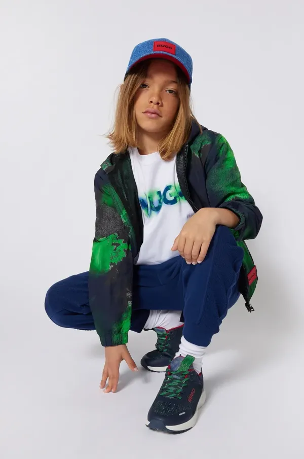 HUGO Otroški spodnji del trenirke HUGO mornarsko modra barva, G00367