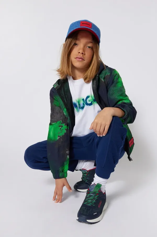 HUGO Otroški spodnji del trenirke HUGO mornarsko modra barva, G00367