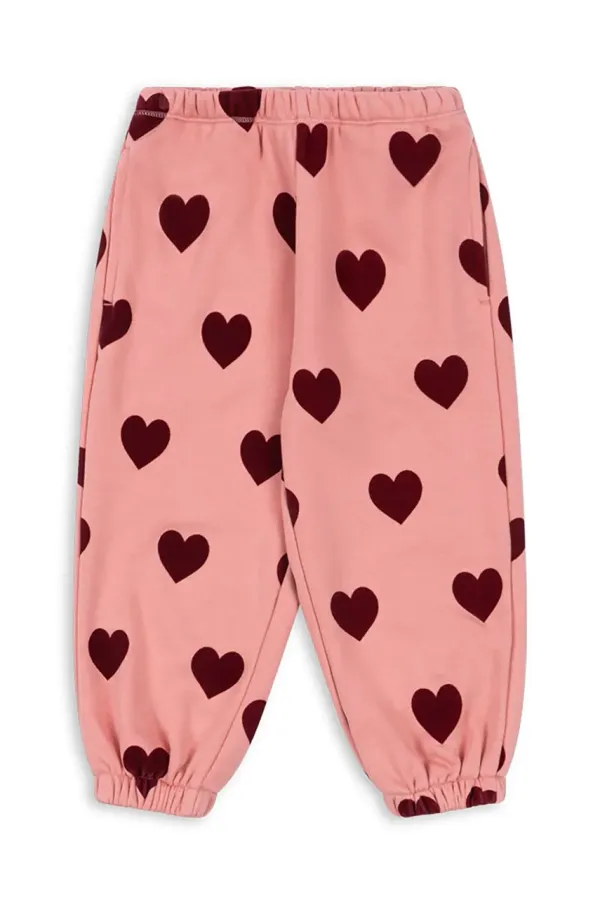 Konges Sløjd Otroški spodnji del trenirke Konges Sløjd LOU SWEAT PANTS OCS roza barva, KS102020