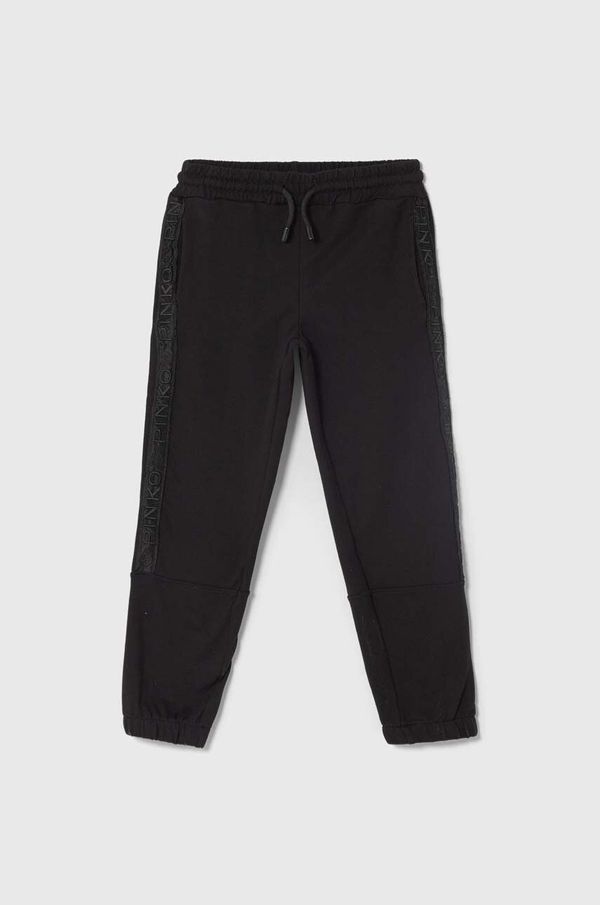 Pinko Up Otroški spodnji del trenirke Pinko Up črna barva