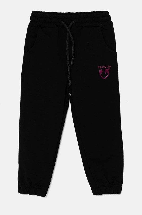 Pinko Up Otroški spodnji del trenirke Pinko Up črna barva, F4PIBGFP184
