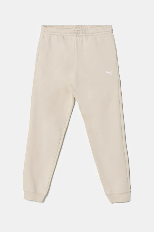 Puma Otroški spodnji del trenirke Puma ESS Sweatpants CL FL bež barva, 684898
