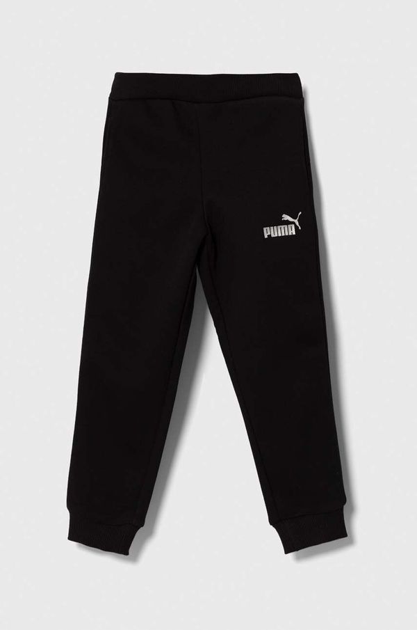 Puma Otroški spodnji del trenirke Puma ESS+ Sweatpants FL cl G črna barva